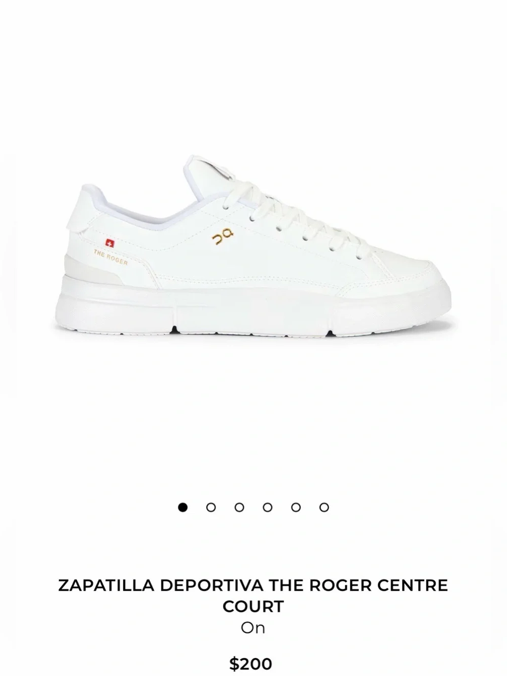 On Running The Roger Centre Court Sneakers — White with Gold Accents